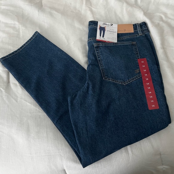 Seven7 Slim Straight Jeans Size 14 NWT - Picture 1 of 3